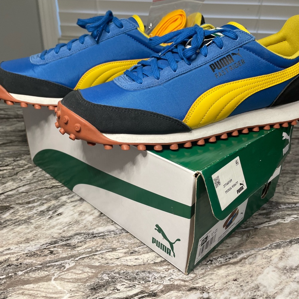 Puma Fast Rider Sneakers - Blue and Yellow - Picture 5 of 8
